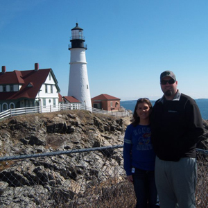 Monica Rosson, traveling physical therapist, visits lighthouse in Maine