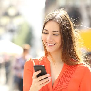 Woman using smart phone