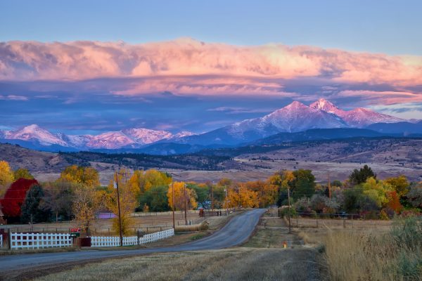 CompHealth - locum tenens with a spouse - image of a Colorado sunrise at Long's Peak