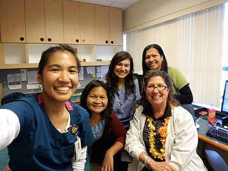 Dr. McCroskey with patients