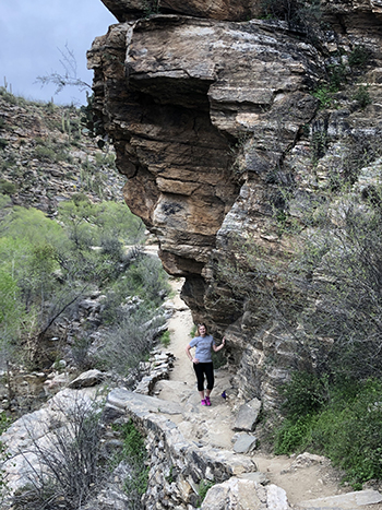 Katie on a hiking trail