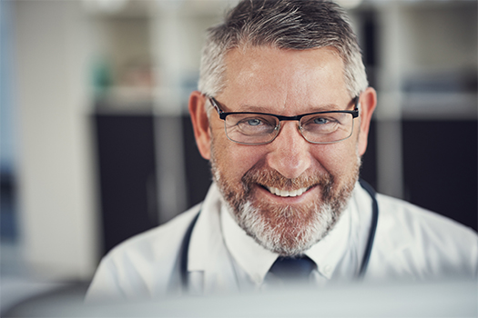 Smiling physician