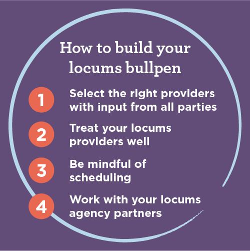 4 steps to building your locums bullpen