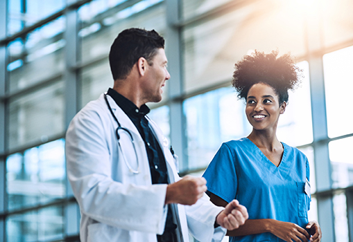 Shot of medical practitioners having a conversation in a hospital