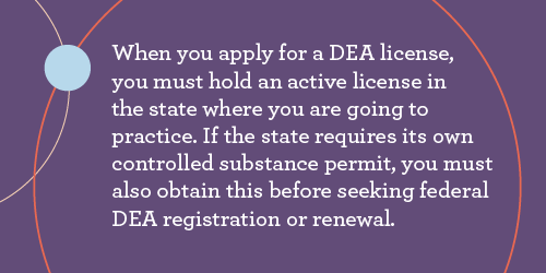 Regulations for applying for a DEA license