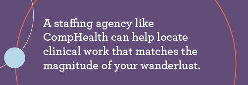 Graphic with text stating that a staffing agency like CompHealth can help you find work that matches your preferences