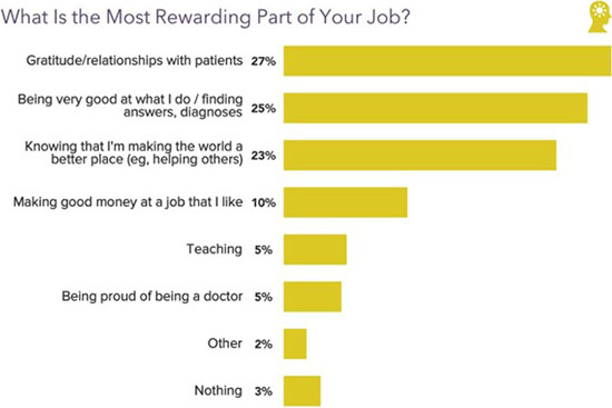 Chart - Most rewarding part of a physician's job in 2022