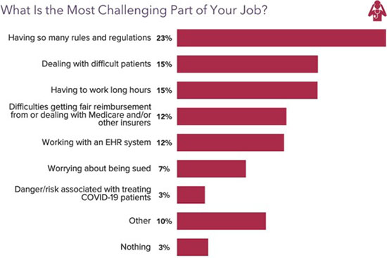 Chart - Most challenging part of a physician's job in 2022
