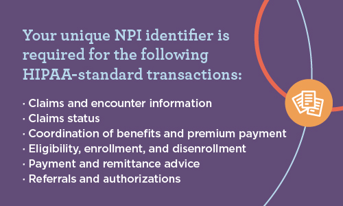 These are the situations for which you'll need an NPI number.
