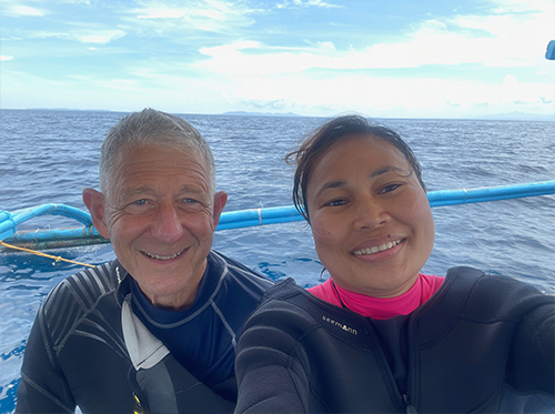 Dr Wilner and his wife on boat