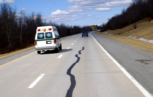 Ambulance on country road