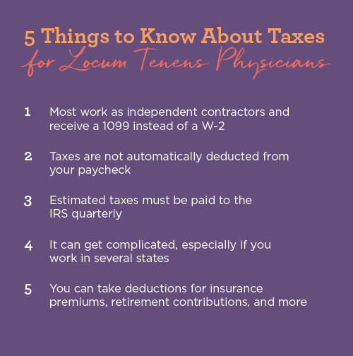 Top tips to know about locum tenens physician taxes