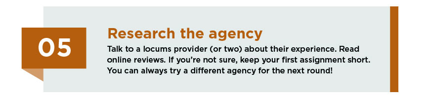 Tip 5 for choosing a locum tenens agency