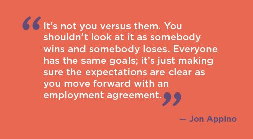 Jon Appino contract negotiation quote
