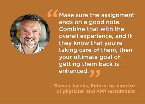 Quote from Steven Jacobs on hiring locum tenens