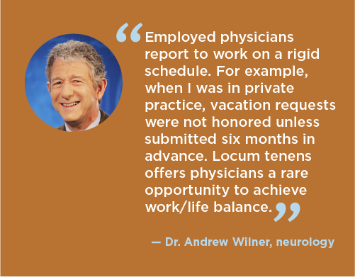 Dr. Wilner quote about locum tenens