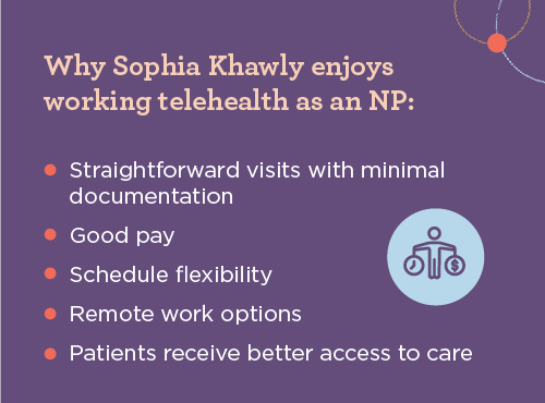 List of reasons why the author enjoys working telehealth as an NP